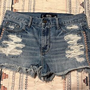 Hollister Short-short high-rise Ripped Blue Jean Shorts size 11
